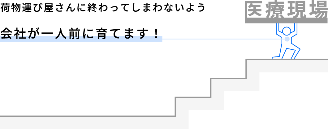 荷物運び屋さんに終わってしまわないよう会社が一人前に育てます！